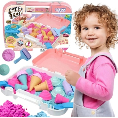 Woopie kinetický piesok Zmrzlináreň v kufríku 1 kg + príslušenstvo