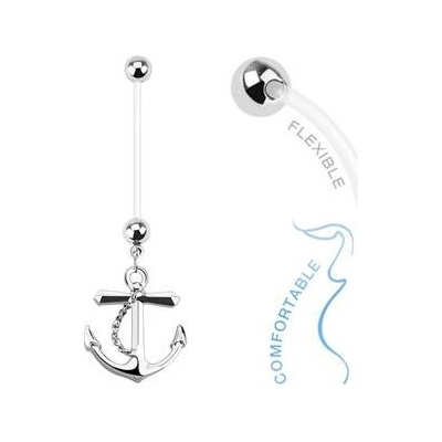 Šperky4U těhotenský piercing do pupíku kotva WP01303
