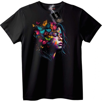 NOONEBRAND Тениска Арт мечта пеперуда - L, Black