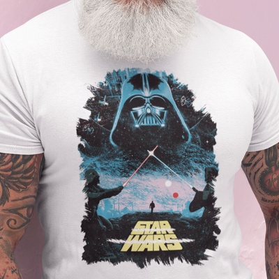Tričko s potlačou Starwars biela