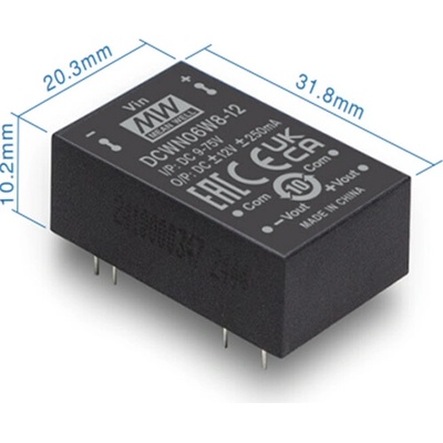 Mean Well DCWN06W8-12 Měnič DC/DC modulový 6W 12V