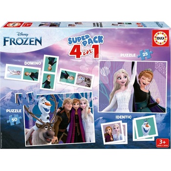 Educa Puzzle 4v1 Frozen 2x puzzle, pexeso a domino 40-99 dielov