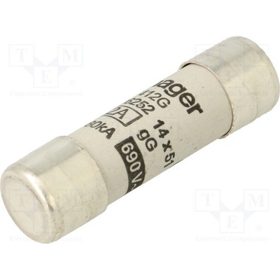 HAGER LF412G Pojistka: tavná; gG; 12A; 690VAC; kulatý,průmyslová; 14x51mm