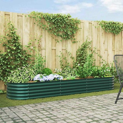 vidaXL vyvýšený záhon Zelená 320 x 80 x 44 cm Ocel