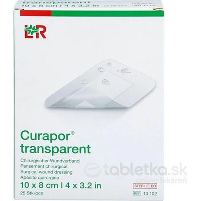 Curapor Transparent fóliové krytie vodoodolné 10x 8 cm 25 ks