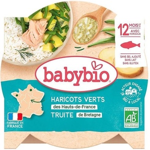 Babybio Био меню Babybio - Пъстърва и зелен фасул, 12 м+, 230 g (3288131501635) - ozone