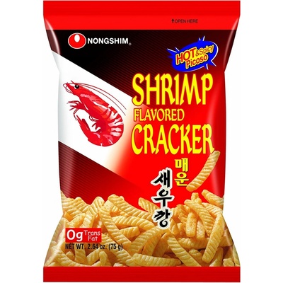 Nong Shim krevetové chipsy pálivé 75g