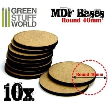 Dřevotřískové podstavce MDF Bases Round 40mm 10 ks