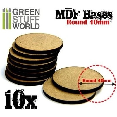 Dřevotřískové podstavce MDF Bases Round 40mm 10 ks