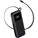 Belkin UltraCharge аварийно зарядно устройство с USB+Type-C изход, 11000mAh, LED дисплей + вграден Type-C кабел, ЧЕРНО (BPB041HQBK)