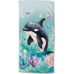 Good Morning Синя детска кадифена плажна кърпа 75x150 cm Splash - Good Morning (33026.60.80)