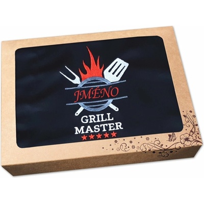 Povlečení Plus Dárková zástěra pro muže 72x100 GRILL MASTER černá + text na přání