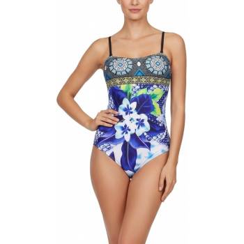 Цял бански с цветя и орнаменти