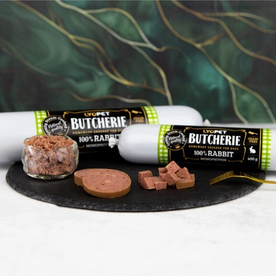 Lyopet Butcherie Rabbit sausage 400 g