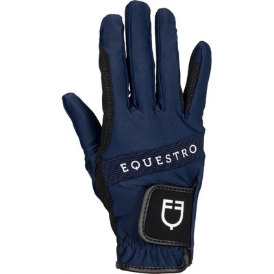 EQUESTRO Rukavice Multicolor Logo pro dospělé navy/ bílá
