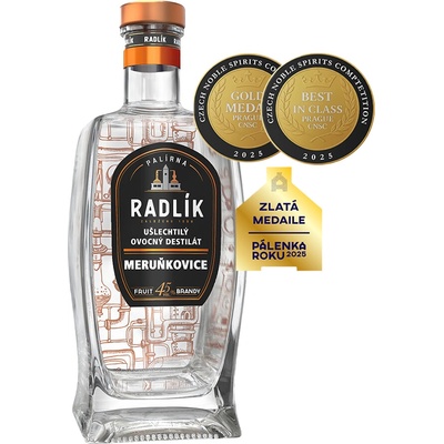 Radlík Meruňkovice 45% 0,5 l (čistá fľaša)