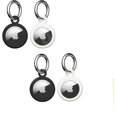 Urban Armor Gear Комплект от 4 броя силиконови ключодържателя за Apple AirTag - Urban Armor Gear AirTag Dot Keychain 4 Pack (бял-черен) (16320VM14035)