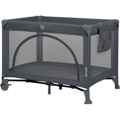 Lionelo - Пътна бебешка кошара LAURA, бетонно сива (LN0310)