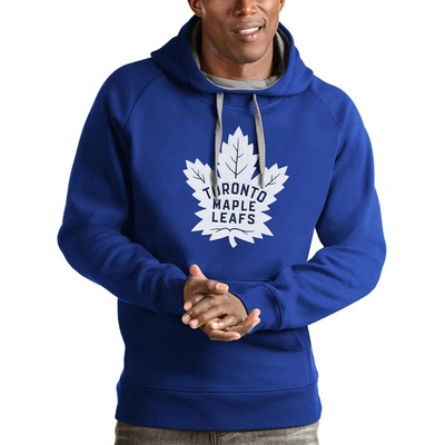 Toronto Maple Leafs Antigua Logo Victory Pullover Hoodie Blue