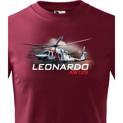 Dětské tričko Leonardo AW139 Burgundy 370 B&CCanvas Dětské tričko Bezvatriko.cz 3235