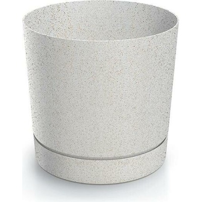 PROSPERPLAST Kvetináč TUBO P ECO WOOD biely 29,2cm
