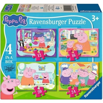 Ravensburger Детски пъзел Ravensburger 4 в 1 - Прасенцето Пепа (12004104)