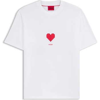 Hugo Тениска Hugo Men's Dalentin Red T-Shirt - White 100