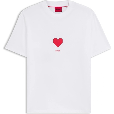 Hugo Тениска Hugo Men's Dalentin Red T-Shirt - White 100