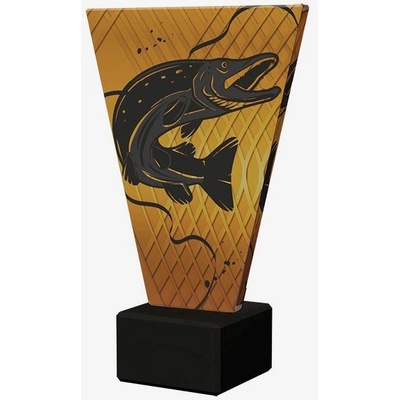 Designová skleněná trofej Rybaření Výška: 17,5 cm Průměr: 1 cm