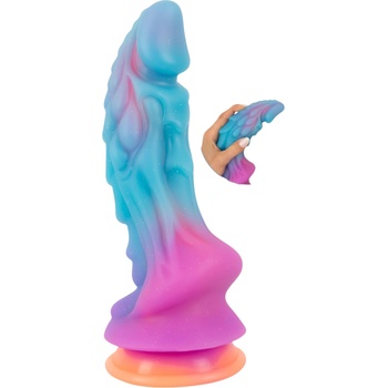 Beasty Cocks - извънземен силиконов дилдо (синьо-оранжев)