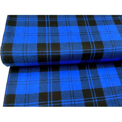 Mirtex Látka FLANEL 165/S1 Kostky modro-černé šíře 150cm