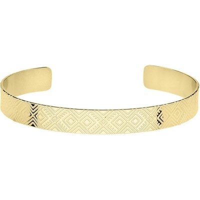 Manoki pevný bangles náramek Mabel Gold ocelaztécký geometrický vzor BA979G zlatá