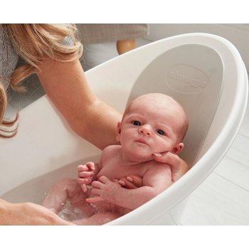 shnuggle - световно-награждавана бебешка вана за къпане с клапа - Бяло-сива (SBP-WGY-EUR)
