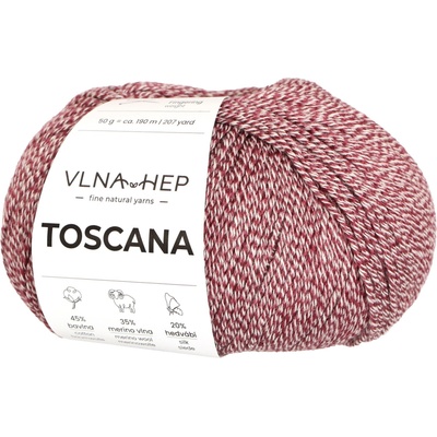 Vlna-hep Příze Toscana - jemná přírodní příze - bavlna, merino vlna, hedvábí Toscana: 142190 Cabernet