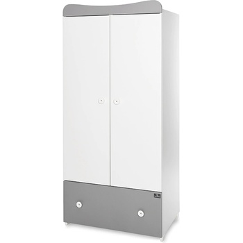 Lorelli Детски двукрилен гардероб Lorelli - Exclusive, Бял/Stone Grey (10170120041)