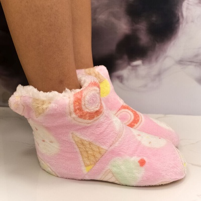 Teddy Dreams Detské ružové plyšové ponožky