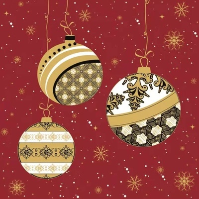 Daisy SDGW 021701 Graphic Charming Baubles servítky 33x33cm 3V 20ks