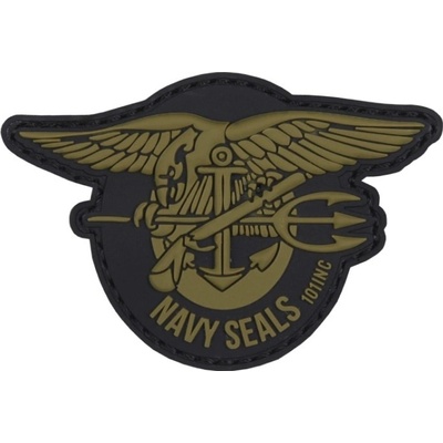 101INC Nášivka 3D plastová NAVY SEALS ZELENÁ