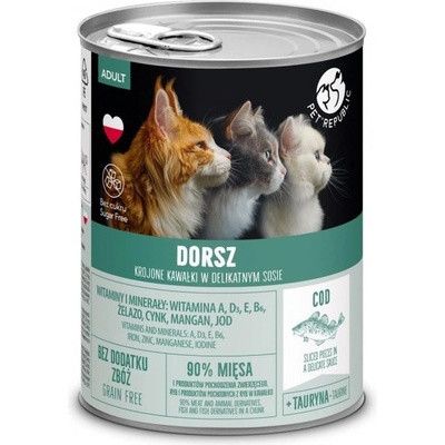 Pet Republic PetRepublic парчета в сос с треска 400 г за котки