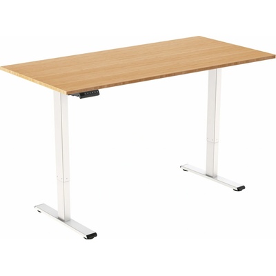AlzaErgo Table ET2 Essential biely + doska 120 × 80 cm bambusová