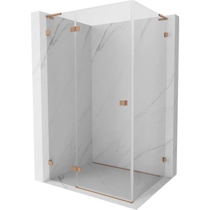 Mexen Lunar L лява отваряема душ кабина 70 x 80 см, прозрачна, матирана мед - 834L-070-080-65-00-L (834L-070-080-65-00-L)