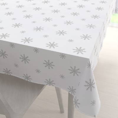 Biante Teflónový obdĺžnikový obrus TF-112 Vianočné sivé vločky na bielom 140x220 cm
