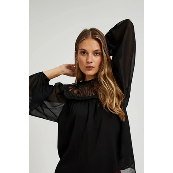 Moodo Черна риза с декоративно деколте Moodo Moodo | Cheren | ЖЕНИ | XS