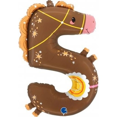 GRABO ČÍSLICE Puppyloons 5 Kůň 89cm,35" fóliový balónek nafukovací