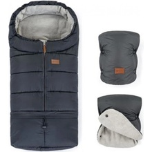 Petite&Mars Zimný set Jibot 3v1 + rukavice Jasie Charcoal Grey