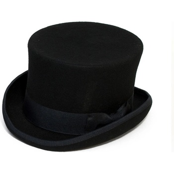 Černý cylindr anglický pánský klobouk 100 % vlna Mes 85019
