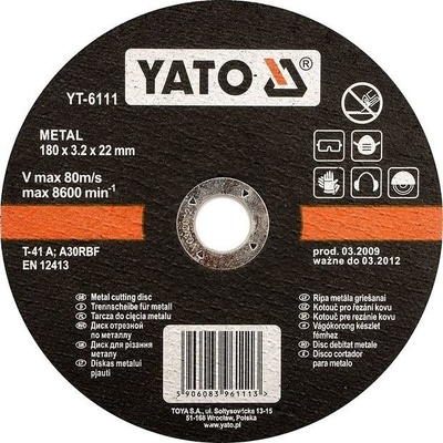 Yato Kotouč na kov 230 x 22 x 3,2 mm YT-6112