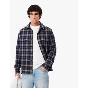 Lacoste Карирана риза Lacoste Oversize Checked Overshirt - Navy