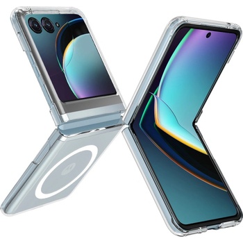 Motorola Razr 50 - Прозрачен Магнитен Калъф с MagSafe Удароустойчив и Устойчив на Надраскване + Протектор