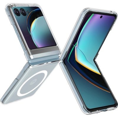 Motorola Razr 50 - Прозрачен Магнитен Калъф с MagSafe Удароустойчив и Устойчив на Надраскване + Протектор